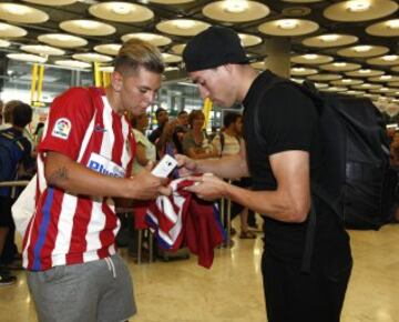 Gaitán a su llegada al Aeropuerto de Madrid. 