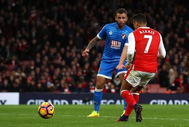 Los dos goles de Alexis Sánchez sobre Bournemouth