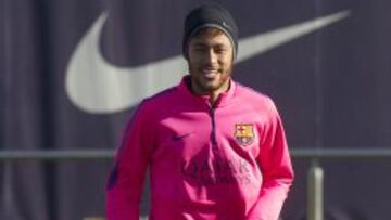 Neyamr en el entrenamiento del Barcelona en Sant Joan Despí