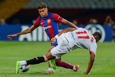 Lamine Yamal en un momento del partido.