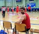 Pau Gasol, con sus compañeros de la Selección en Madrid