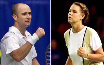 Andre Agassi y Lindsay Davenport de Estados Unidos. 