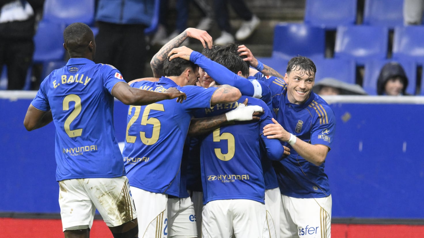 Gol del Real Oviedo contra el Valencia