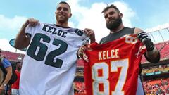 Travis Kelce of the Kansas City Chiefs and Jason Kelce of the Philadelphia Eagles will become the first brothers to play head-to-head in Super Bowl history.
