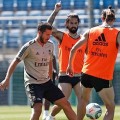 El Madrid realiza su última sesión antes de visitar al Espanyol