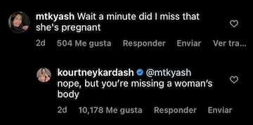 Kourtney Kardashian rompe el silencio sobre los rumores de embarazo