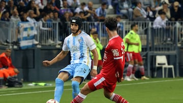 Luismi, durante el Málaga - Cartagena de esta temporada.