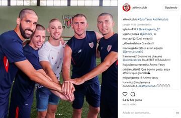 La plantilla del Athletic se rapa el pelo en apoyo a Yeray