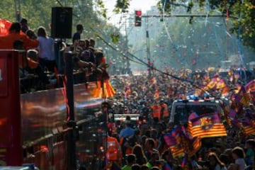 Gran ambiente por las calles de Barcelona. 