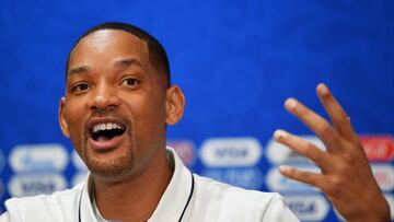 MOSCOW, RUSSIA - JULY 13:  Will Smith speaks at a closing ceremony press conference during the 2018 FIFA World Cup at Luzhniki Stadium on July 13, 2018 in Moscow, Russia.  (Photo by Dan Mullan/Getty Images)