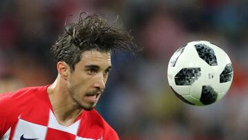 Sime Vrsaljko en la Nations League con Croacia ante Francia.