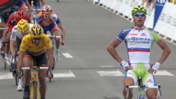 Sagan ya bati&oacute; a Cancellara en Seraing, en el Tour 2012.
