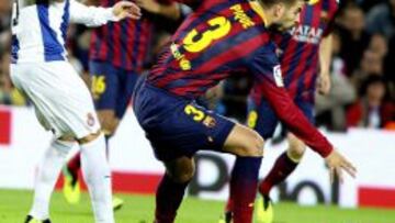 Piqué, en el partido ante el Espanyol.