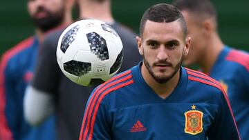 Koke, durante el entrenamiento de ayer.