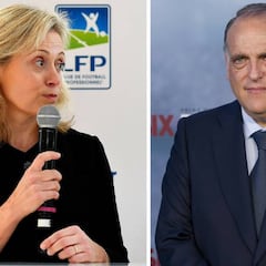 La presidenta de la liga francesa defiende al PSG de los nuevos ataques de Tebas