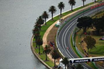 Una vista diferente durante la clasificación del GP de Australia de Kimi Raikkonen.