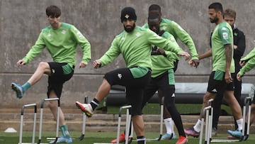 Fekir, en un entrenamiento.