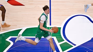 Oct 27, 2025; Dallas, Texas, USA; Dallas Mavericks forward Cooper Flagg (32) brings the ball up court gainst the Oklahoma City Thunder during the first quarter at the American Airlines Center. Mandatory Credit: Jerome Miron-Imagn Images