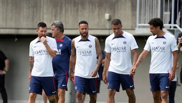 Galtier, junto a Messi, Neymar y Mbappé.