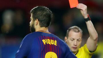 Piqué, otra vez en el foco: primera roja en Champions