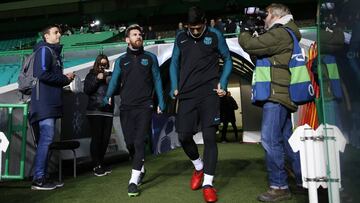 Messi y Luis Suarez en Celtic Park.