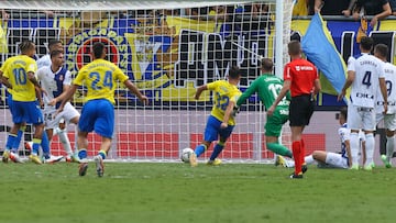 Gol de Víctor Chust al Espanyol el pasado fin de semana.