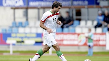 Iran&#039;s player Karim Ansarifard is pictured during the friendly football match Iran vs Angola in preparation for the FIFA World Cup 2014 on May 30, 2014 in Hartberg, Austria.     AFP PHOTO / SAMUEL KUBANI        (Photo credit should read SAMUEL KUBANI