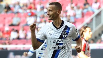 Monterrey's Sergio Canales celebrates after scoring against Guadalajara during the Mexican Apertura tournament football match at the Akron stadium in Guadalajara, Jalisco state, Mexico on September 3, 2023. (Photo by ULISES RUIZ / AFP)