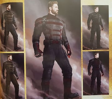 Capitn Amrica | Estos conceptos muestran a un Steve Rogers muy cercano al que pudimos ver en Infinity War, con y sin barba, con un traje algo ms discreto del tradicional pero con algo ms de color y motivos de la bandera estadounidense, en contra del aspecto ms oscuro de la pelcula.