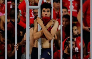 Soccer Football - CAF Champions League - Final - Al Ahly vs Wydad Casablanca - Borg El Arab Stadium, Alexandria, Egypt - October 28, 2017   General view of an Al Ahly fan    