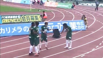 Footballer dislocates shoulder celebrating goal in Japan