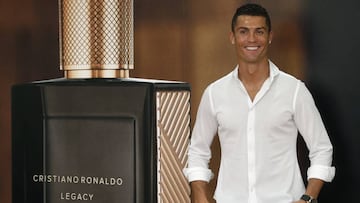 Cristiano en el acto promocional de su perfume.