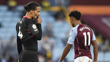 Van Dijk, durante el desastroso partido contra el Aston Villa.