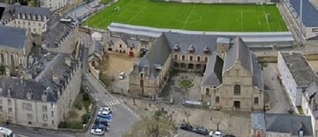 Vista aérea del estadio de Vannes.