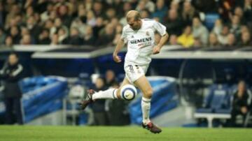 Zinedine Zidane moved from Juventus to Madrid in 2001 playing 155 time sin the famous white shirt. He etched his name in club history with his goal against Leverkusen in Glasgow which paved the way for the 2002 European Cup win.