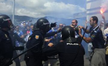 Los ultras del Oviedo causaron incidentes con los aficionados del Cádiz antes del encuentro