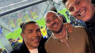 Iván Ramiro Córdoba, Wesley Sneijder y Júlio César en la épica clasificación de Inter a la final de Champions League.
