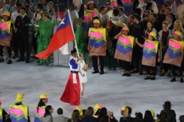 El Team Chile en el Maracaná para la ceremonia.