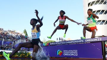 There were just two medal events in the World Athletics Championships on Wednesday night. China added a gold medal and Ethiopia added a silver and bronze.