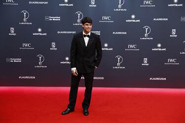 Carlos Alcaraz a su llegada a la alfombra roja.