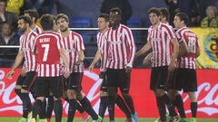El Athletic celebra su gol contra el Villarreal. 