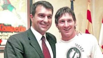 <b>PACTADO. </b>Joan Laporta hará de Leo Messi una de sus bazas en la campaña electoral de la primavera.