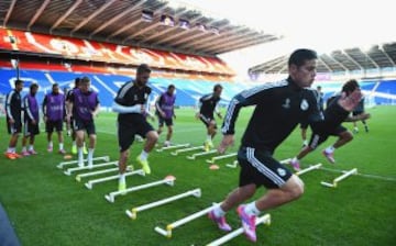 El Madrid ya entrena en Cardiff