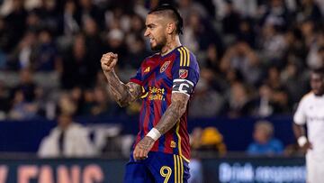 Cristian 'Chicho' Arango en el empate 2-2 entre Real Salt Lake y LA Galaxy.