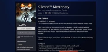 Sony cierra los servidores online de Killzone: Mercenary (PS Vita) sin previo aviso