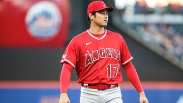 FILE PHOTO: Aug 26, 2023; New York City, New York, USA; Los Angeles Angels designated hitter Shohei Ohtani (17) works out prior to the game against the New York Mets at Citi Field. Mandatory Credit: Wendell Cruz-USA TODAY Sports/File Photo