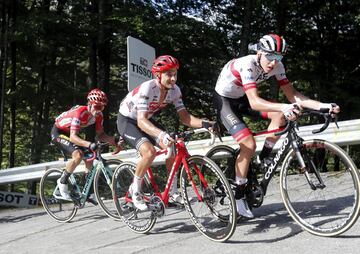 Pogacar, Brambilla y Roglic.