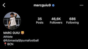 Marc Guiu arrasa en redes sociales: quintuplica sus seguidores en menos de una hora