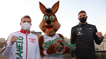 Saúl "Canelo"Álvarez y Callum Smith en el primer careo entre ambos.