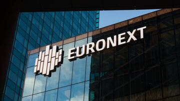 The Euronext NV stock exchange in La Defense financial district of Paris, France, on Wednesday, Aug. 24, 2022. The French government has set aside tens of billions of euros to shield businesses and households as the cost of French power jumped to a fresh record. Photographer: Nathan Laine/Bloomberg via Getty Images